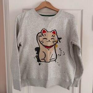 Bellerose Light Gray Sweatshirt with Lucky Cat Graphic size S/M